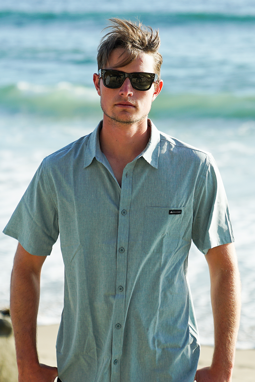Koloa Premium Short Sleeve Shirt- Washed Denim