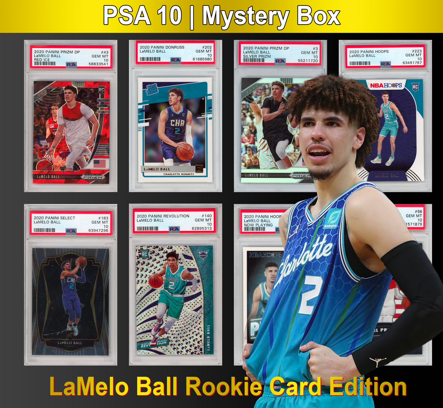 LaMelo Ball PSA 10 Graded Rookie Basketball Card Mystery Pack