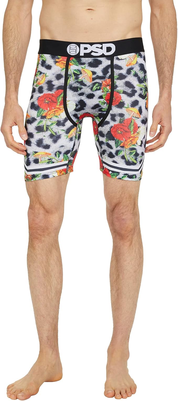 PSD Men's Striped Floral Fur Boxer Shorts (Medium)