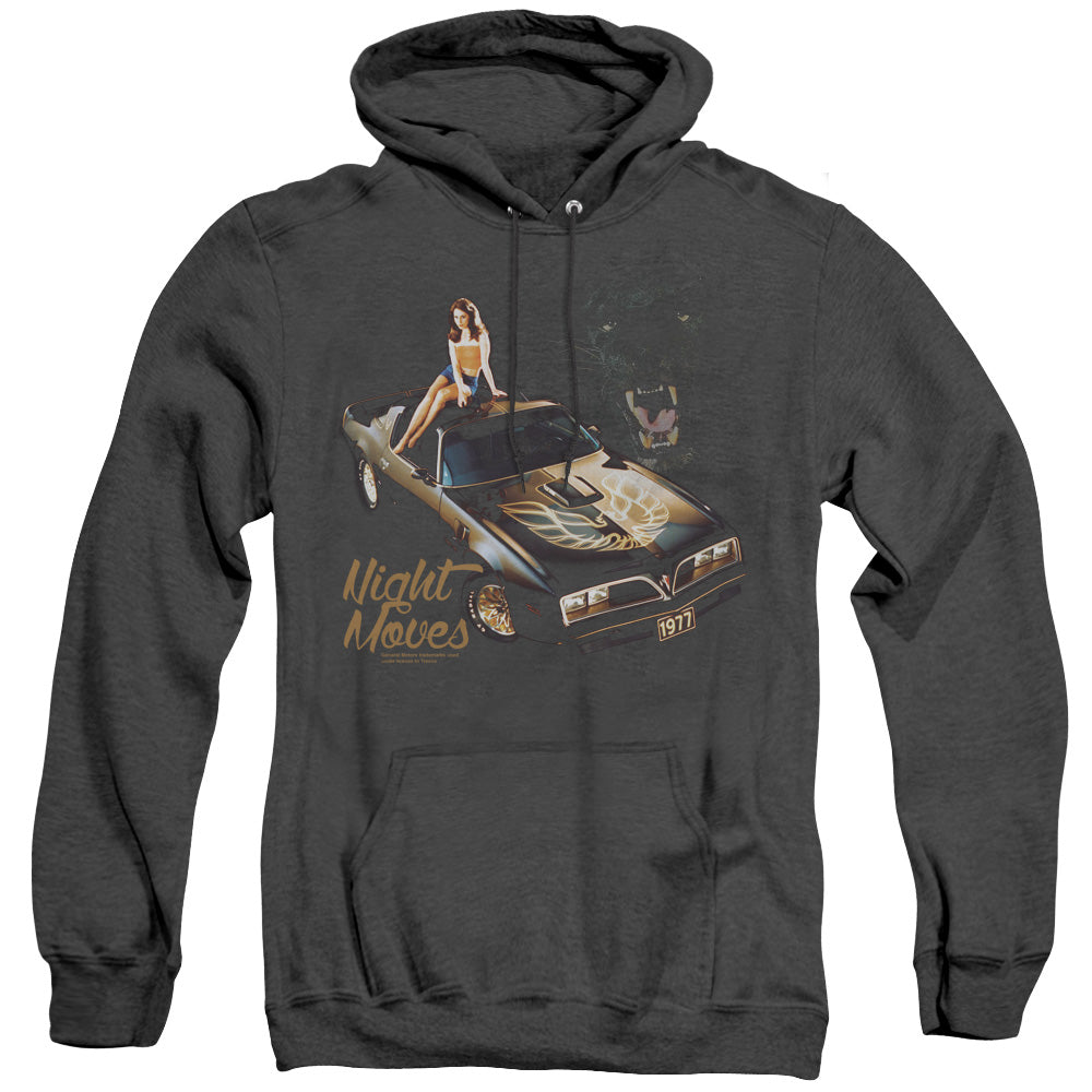 Pontiac Night Moves Mens Heather Hoodie Black Officially Licensed