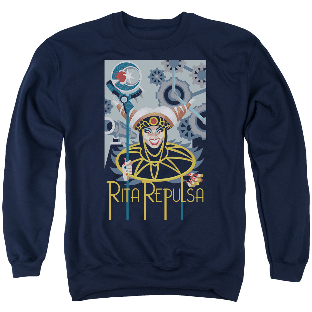 Power Rangers Rita Deco Mens Crewneck Sweatshirt Navy Officially Licensed
