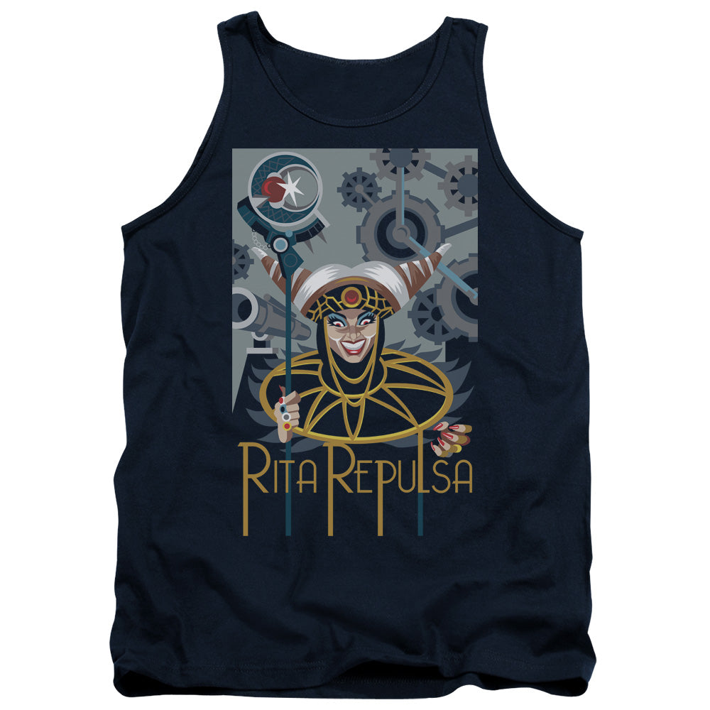 Power Rangers Rita Deco Mens Tank Top Shirt Navy Officially Licensed