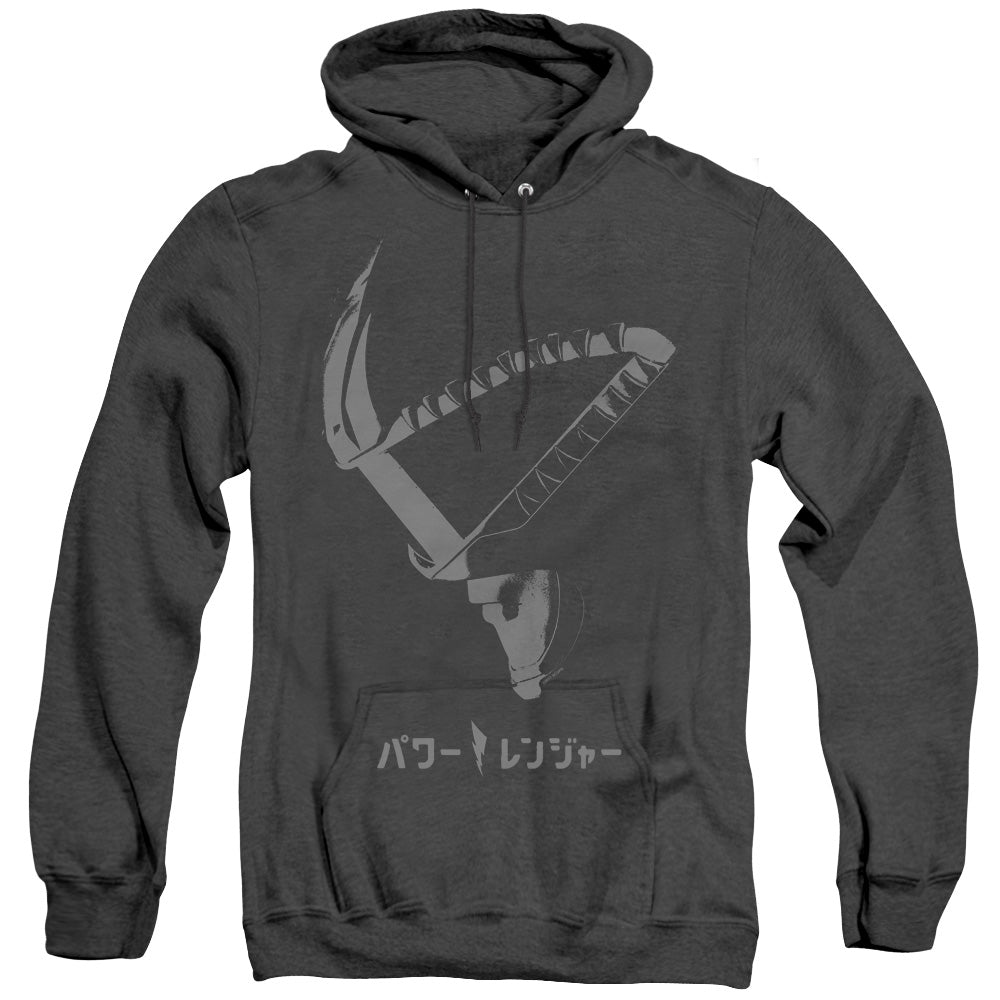 Power Rangers Helmet Mens Heather Hoodie Black Officially Licensed