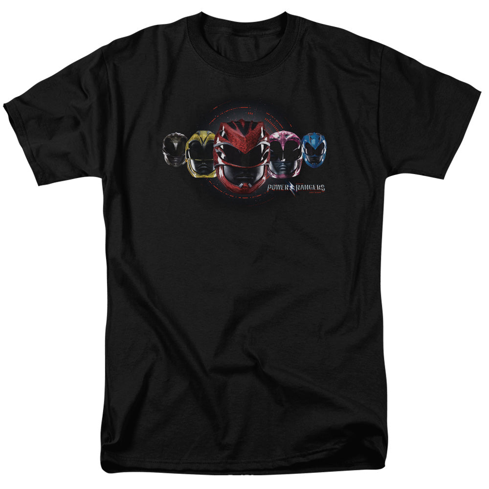 Power Rangers Head Group Mens T Shirt Black Officially Licensed
