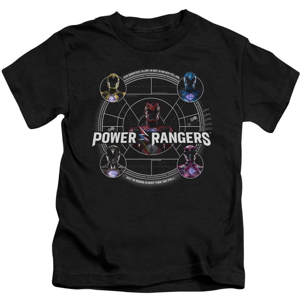 Power Rangers Greatest Glory Juvenile Kids Youth T Shirt Black Officially Licensed