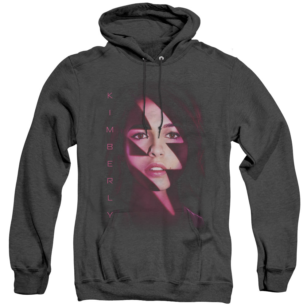 Power Rangers Kimberly Bolt Mens Heather Hoodie Black Officially Licensed
