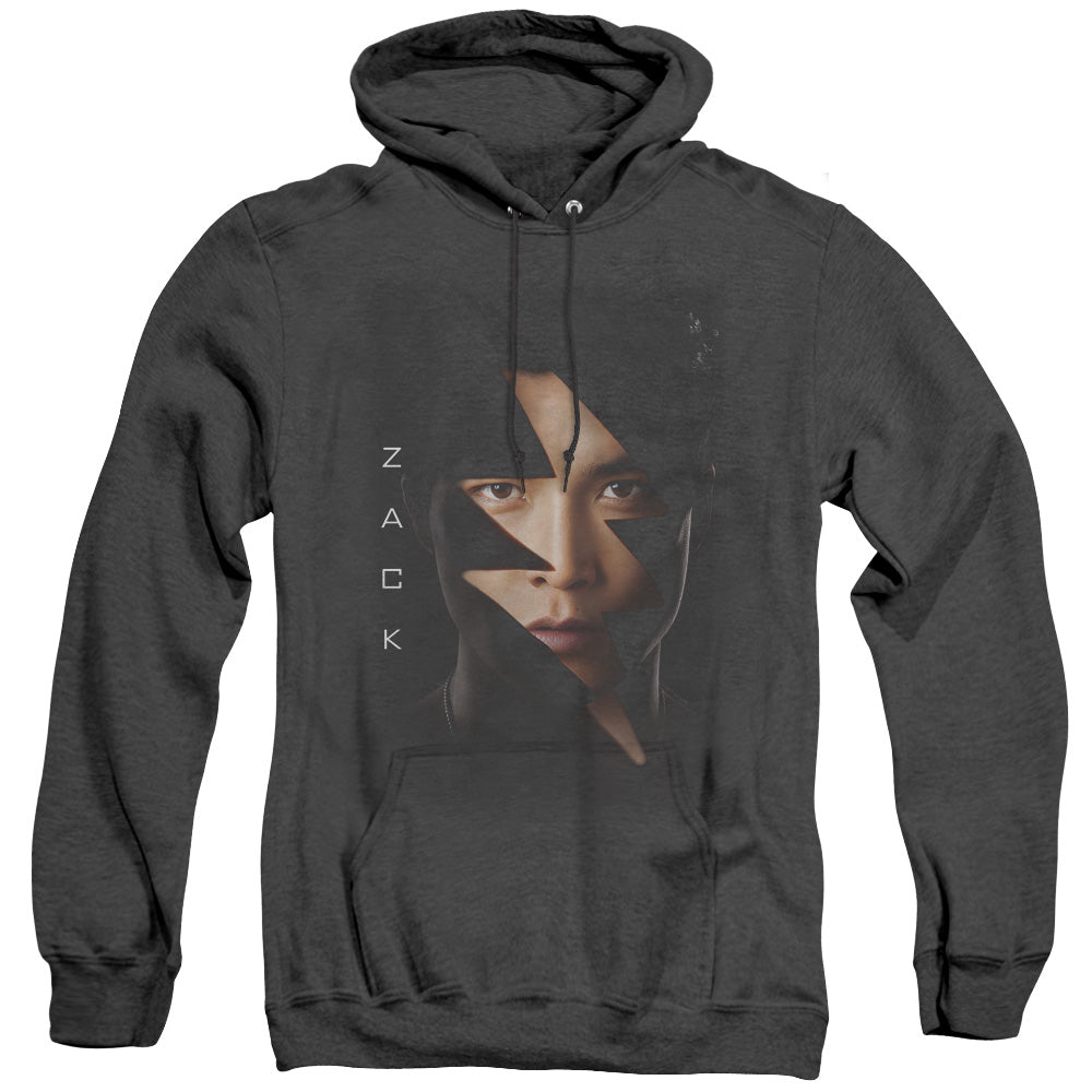 Power Rangers Zack Bolt Heather Mens Hoodie Black Officially Licensed