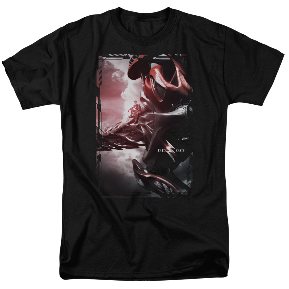 Power Rangers Red Zord Poster Mens T Shirt Black Officially Licensed
