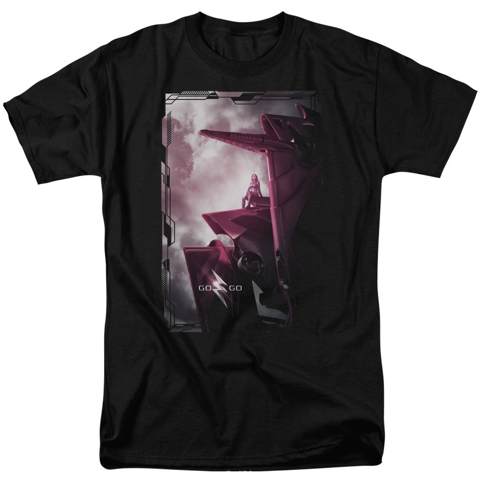 Power Rangers Pink Zord Poster Mens T Shirt Black Officially Licensed