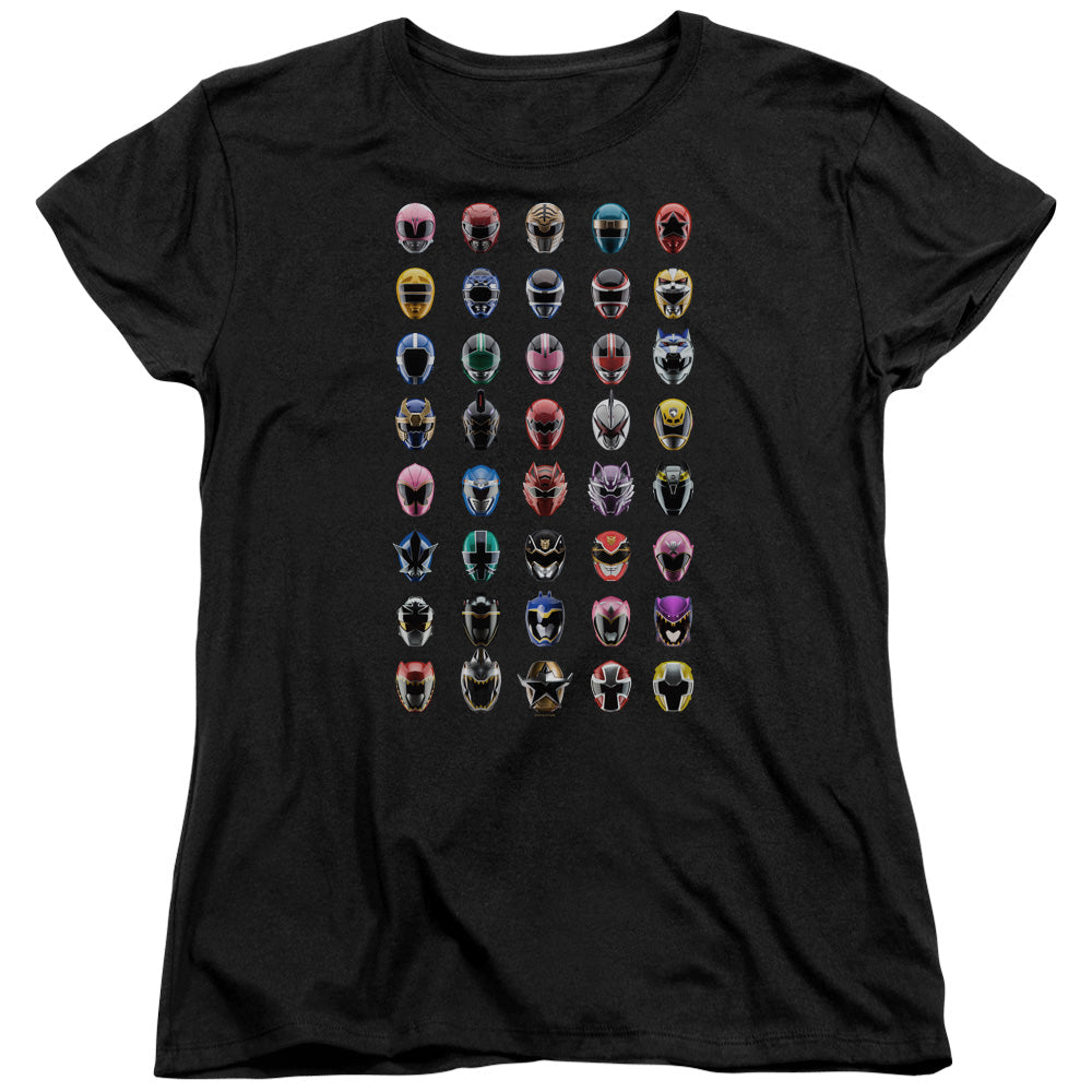 Power Rangers Visual Timeline Womens T Shirt Black Officially Licensed