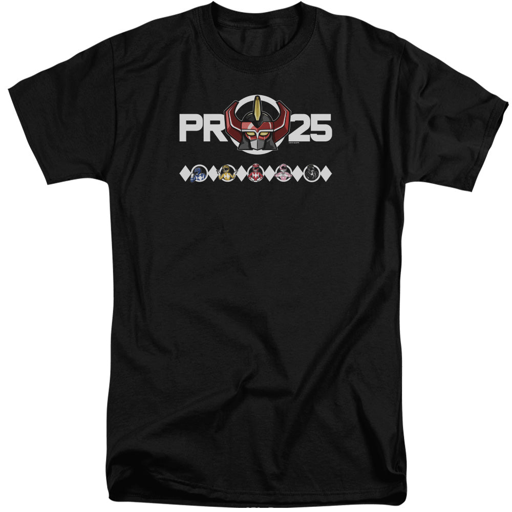 Power Rangers Megazord 25 Mens Tall T Shirt Black Officially Licensed