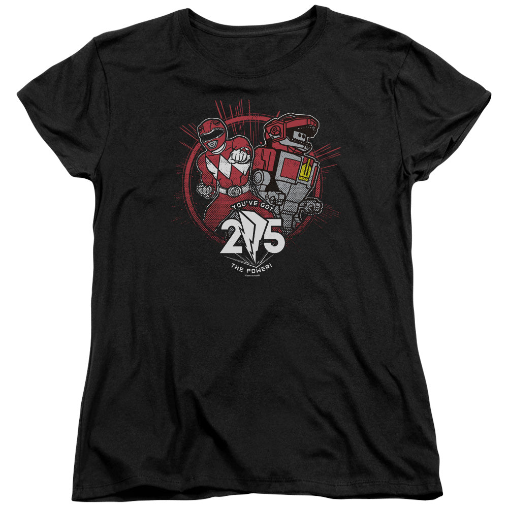 Power Rangers Red 25 Womens T Shirt Black Officially Licensed