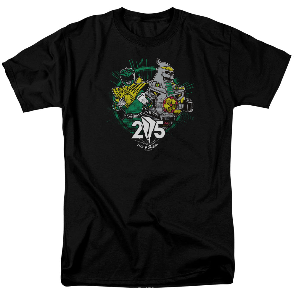 Power Rangers Green 25 Mens T Shirt Black Officially Licensed