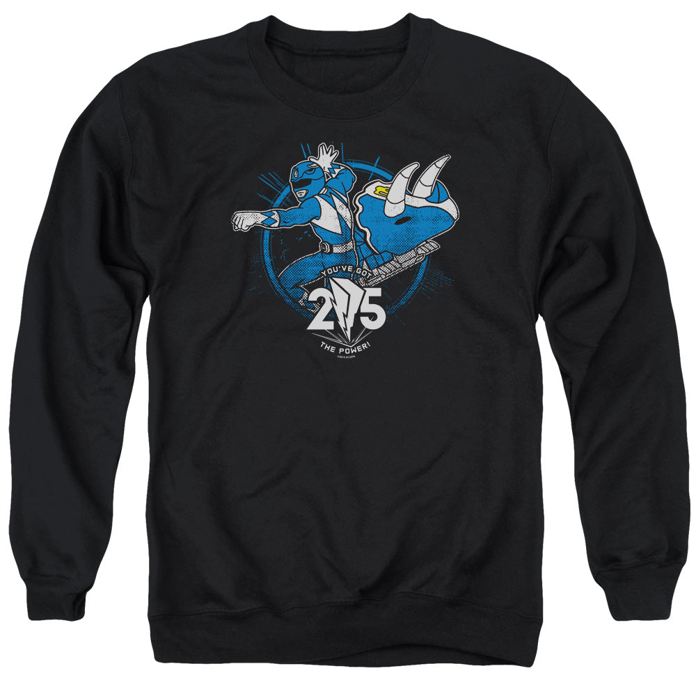 Power Rangers Blue 25 Mens Crewneck Sweatshirt Black Officially Licensed