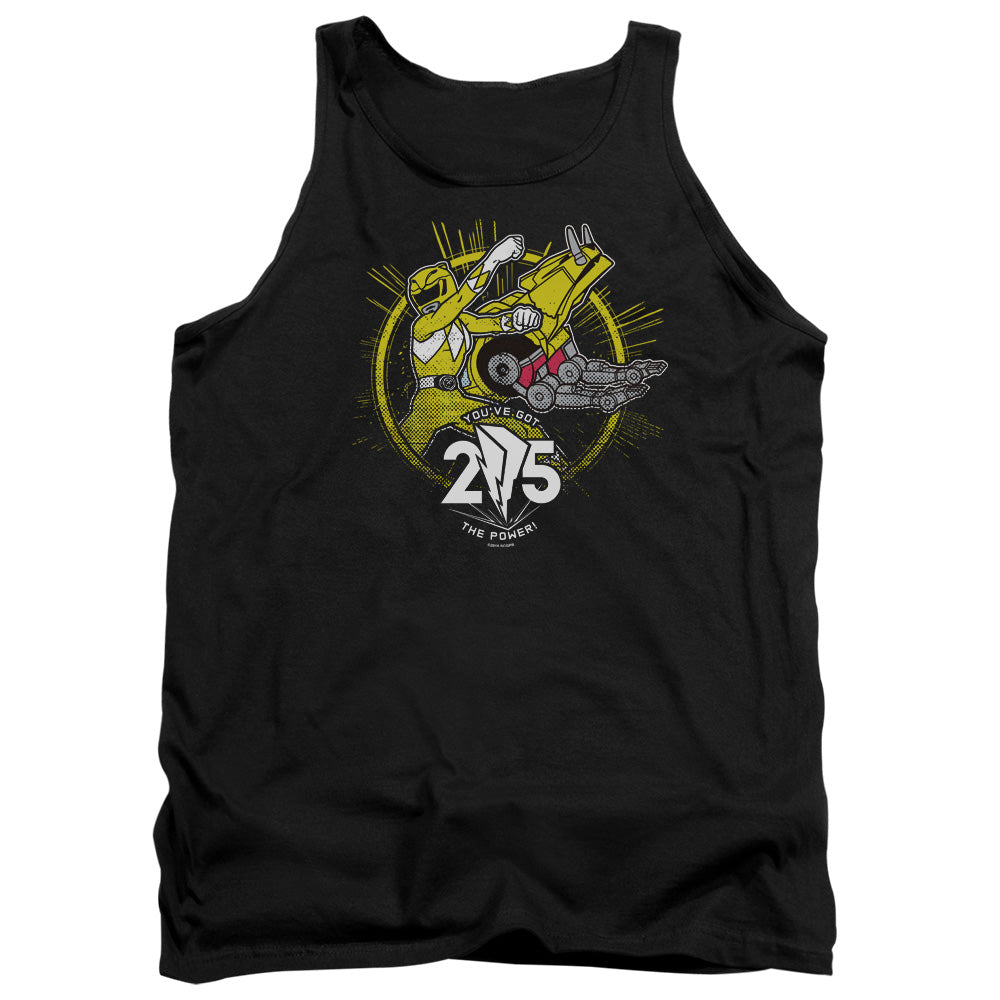 Power Rangers Yellow 25 Mens Tank Top Shirt Black Officially Licensed