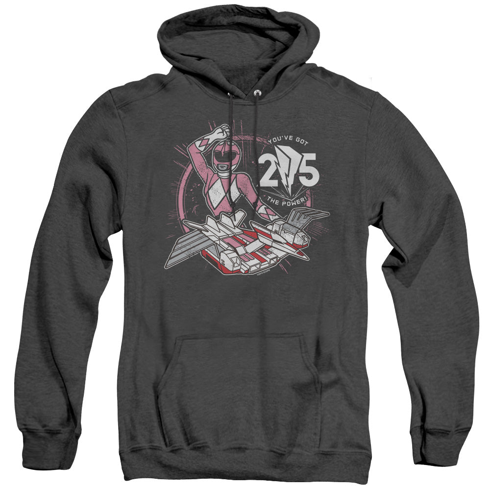 Power Rangers Pink 25 Mens Heather Hoodie Black Officially Licensed