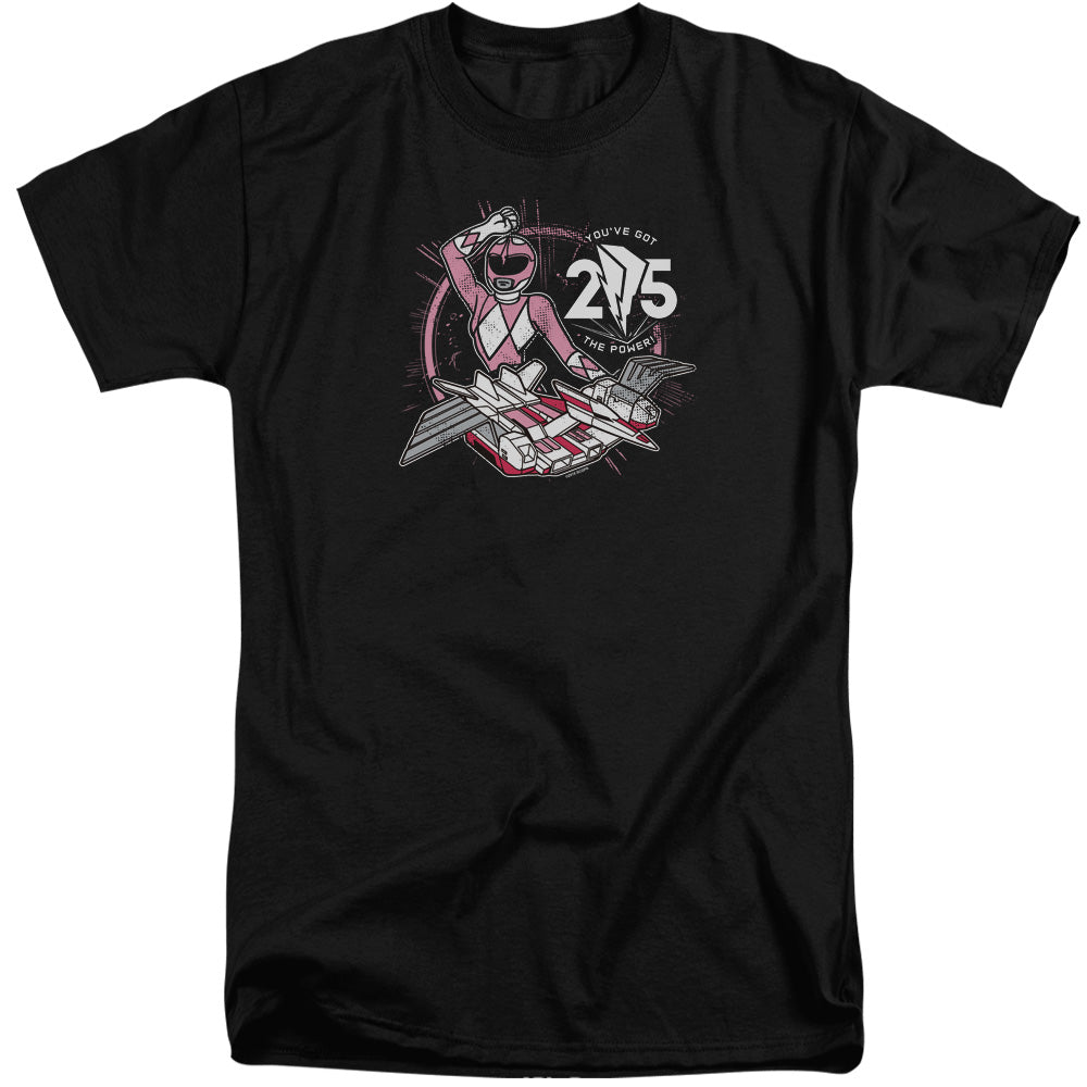 Power Rangers Pink 25 Mens Tall T Shirt Black Officially Licensed