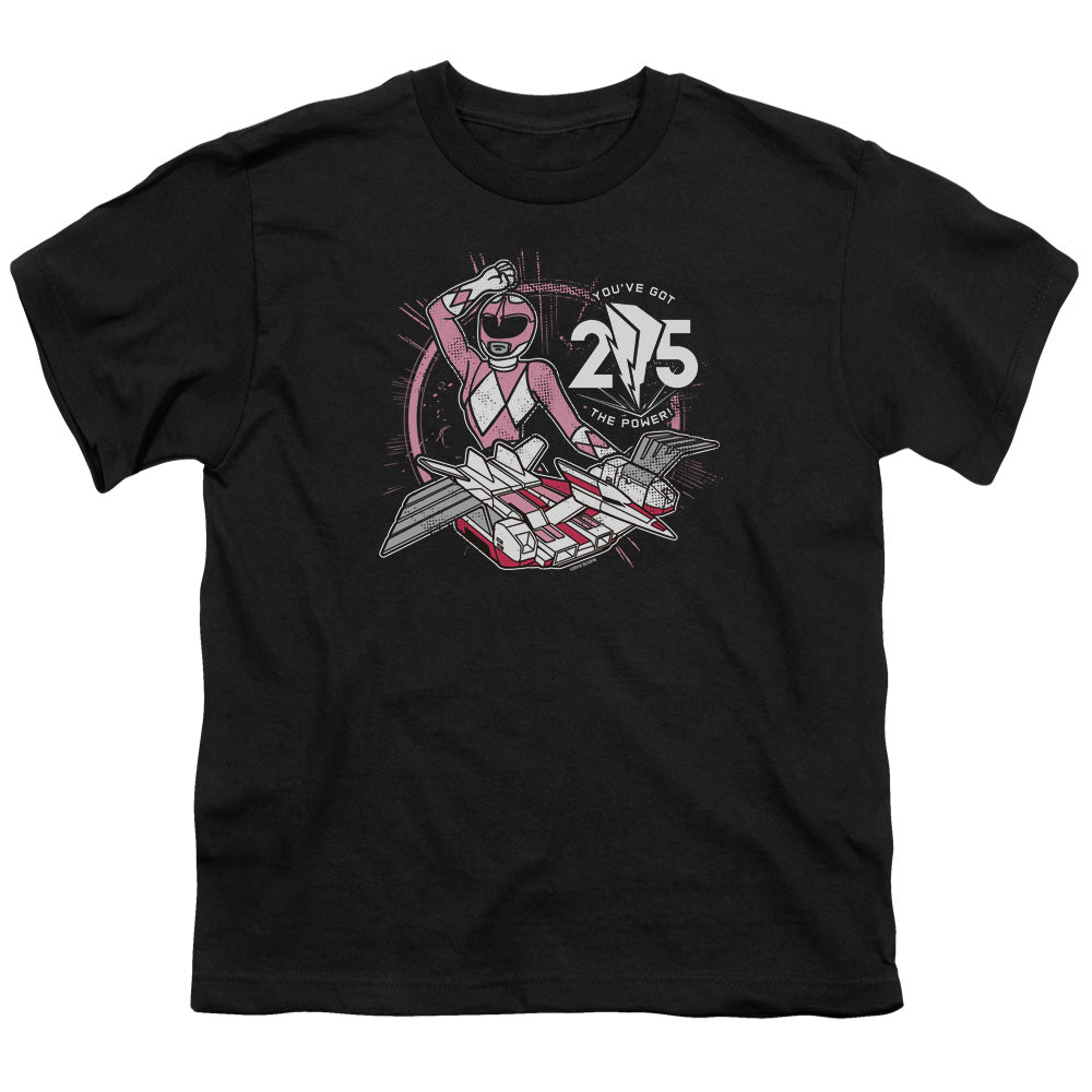 Power Rangers Pink 25 Kids Youth T Shirt Black Officially Licensed