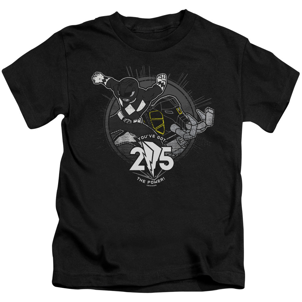 Power Rangers Black 25 Juvenile Kids Youth T Shirt Black Officially Licensed