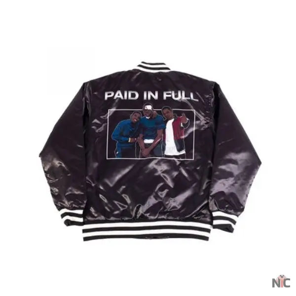 Paid In Full Black Satin Jacket