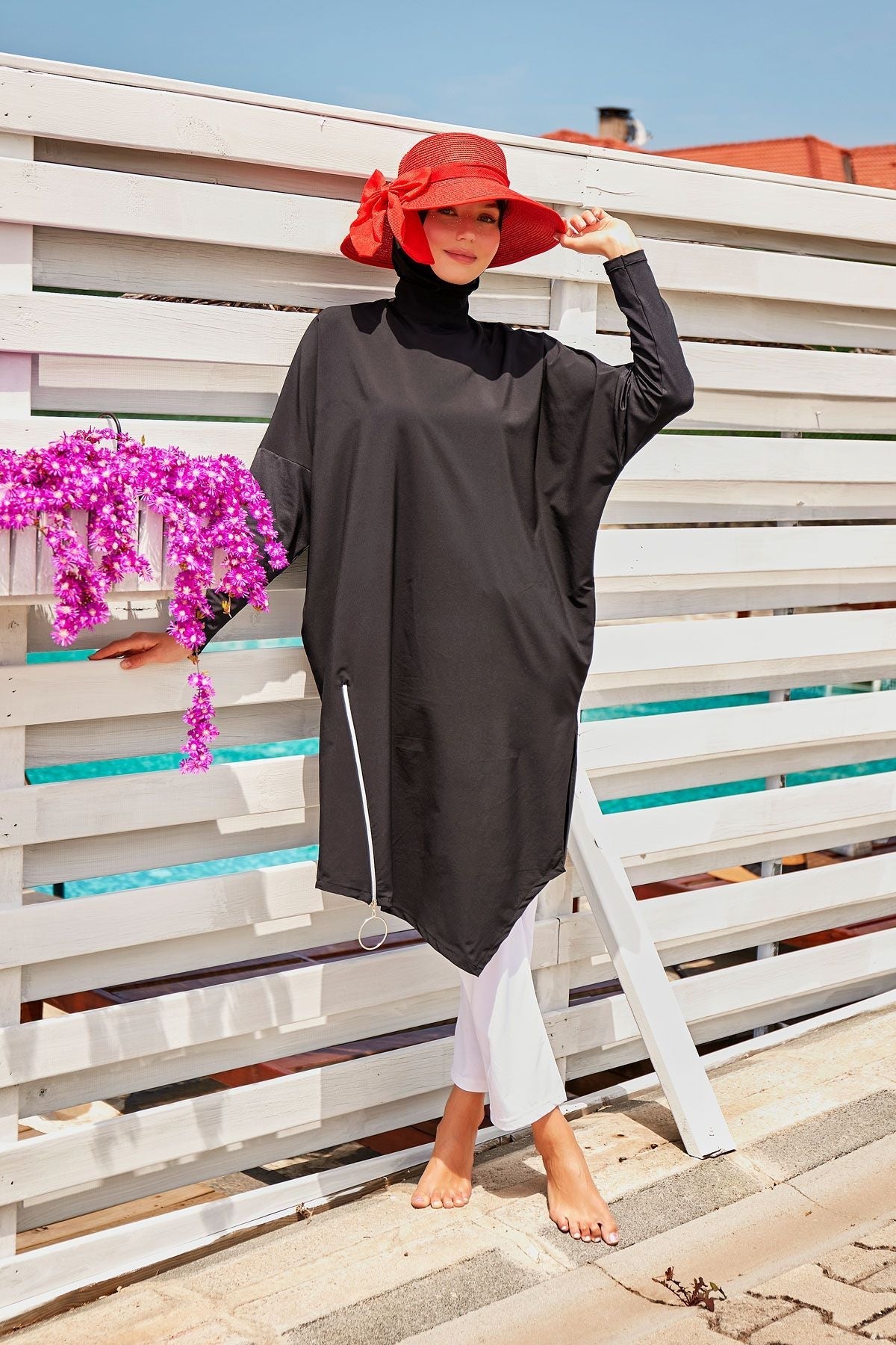 Lycra Black Burkini Modest Swimwear M2318