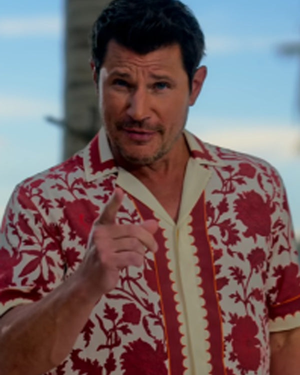 Perfect Match S03 Nick Lachey Red Floral Print Shirt
