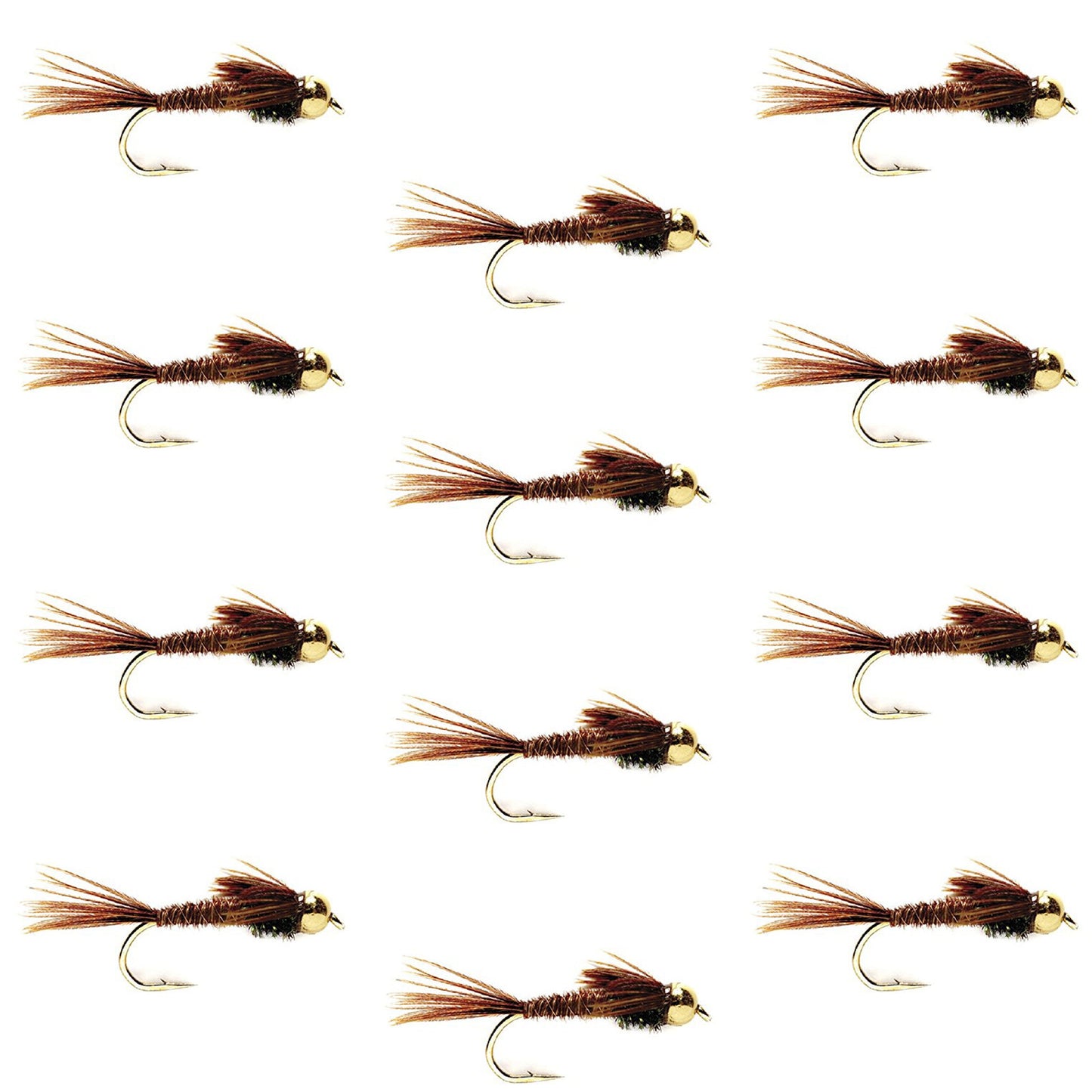 Tungsten Bead Head Pheasant Tail Nymph 1 Dozen Flies Size 10