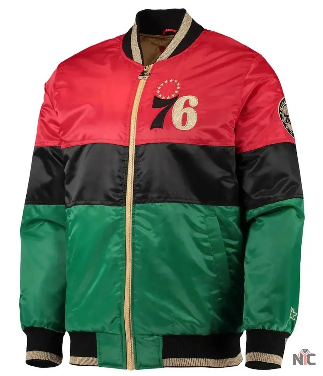 Philadelphia 76ers Satin Full-Zip Jacket