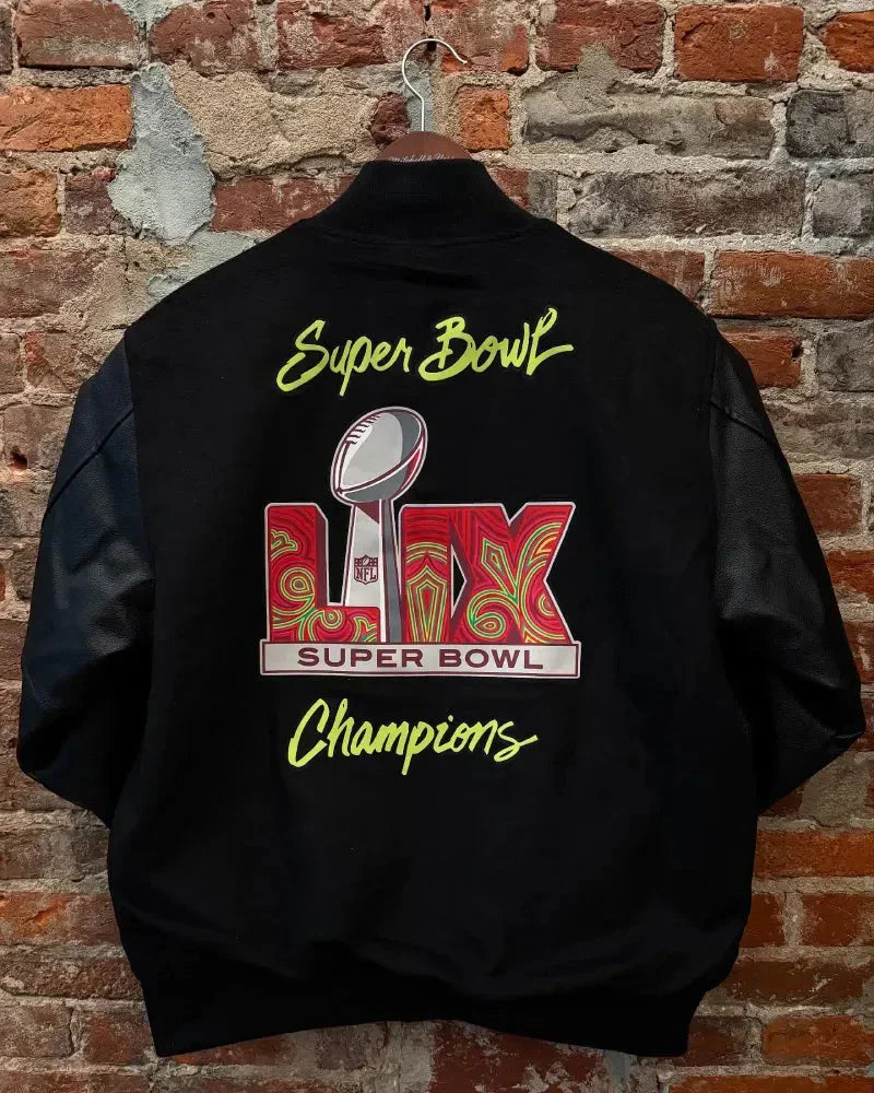 Philadelphia Eagles Super Bowl Black Varsity Jacket