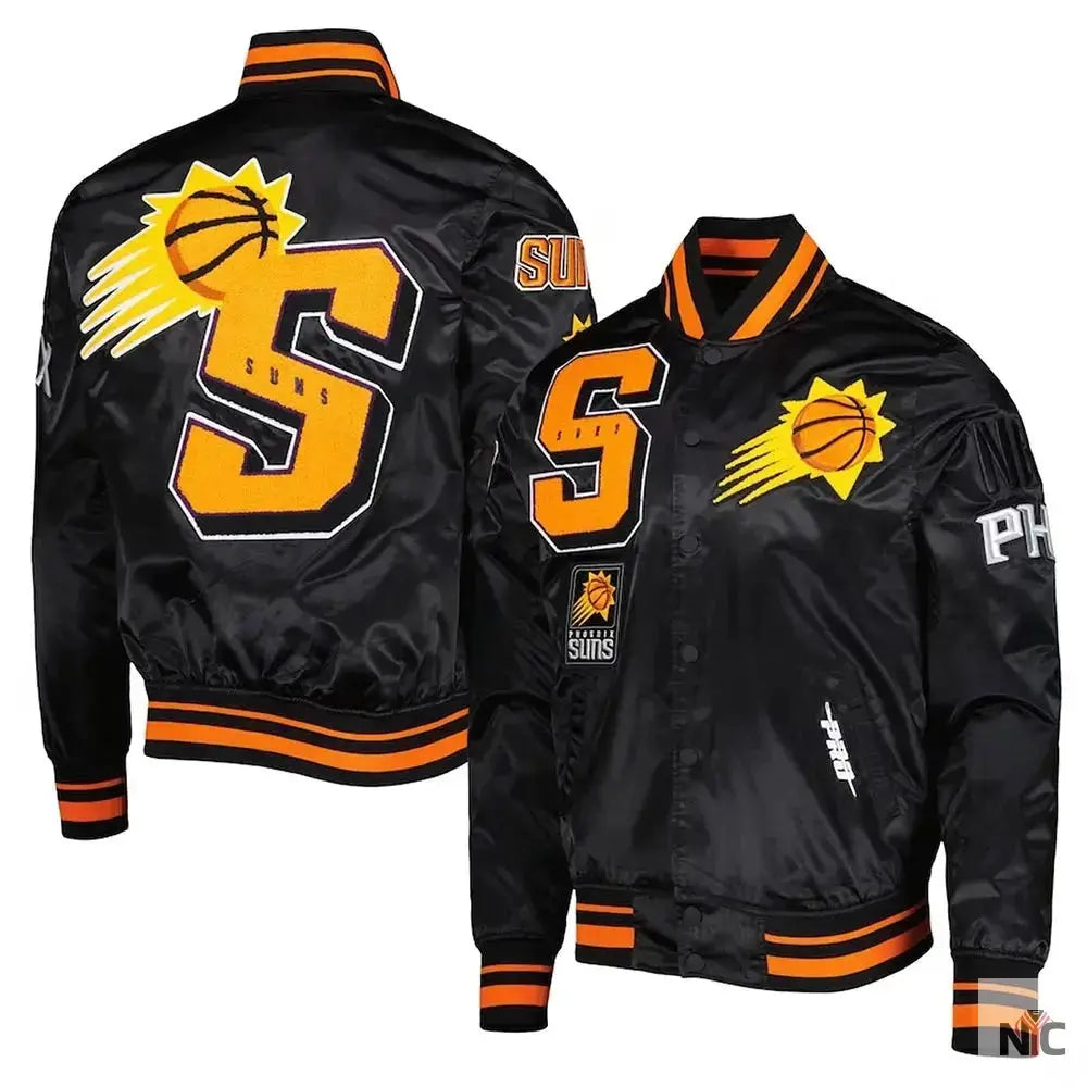 Phoenix Suns Mash Up Black Satin Jacket