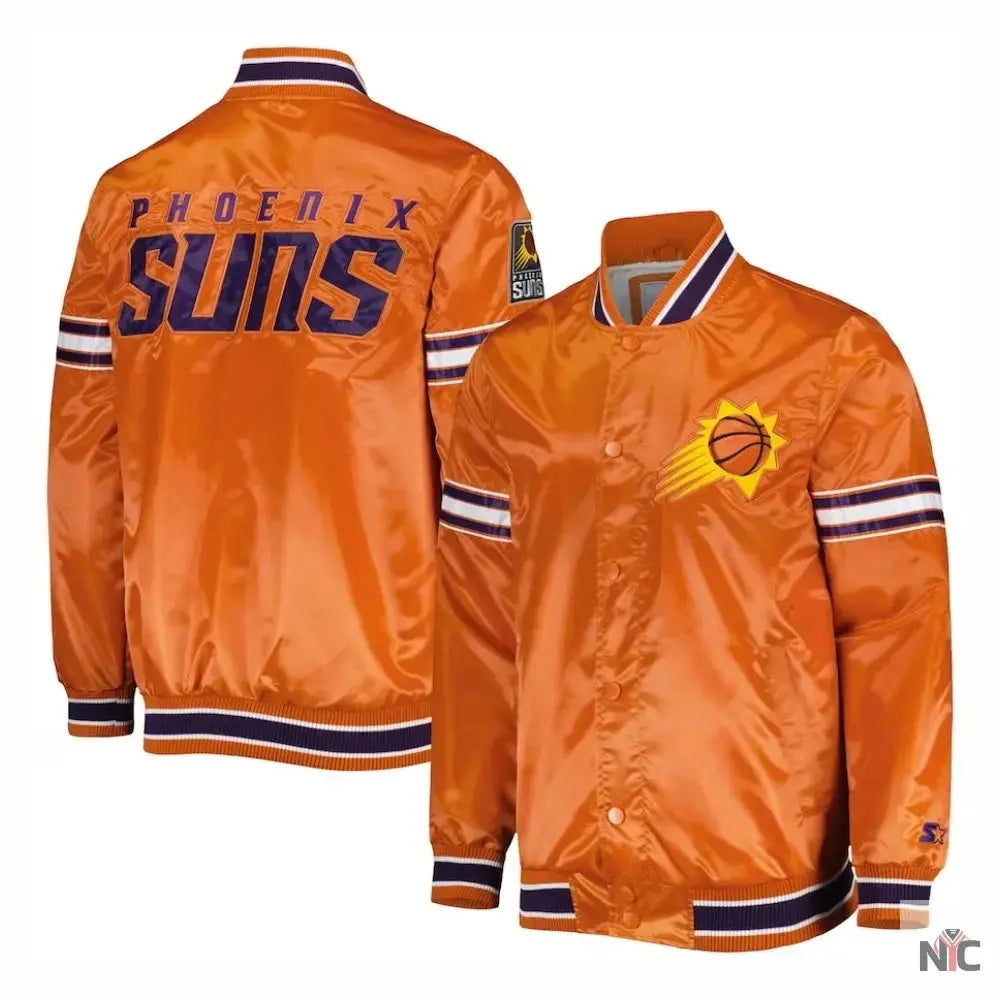 Phoenix Suns Pick & Roll Full-Snap Satin Varsity Jacket