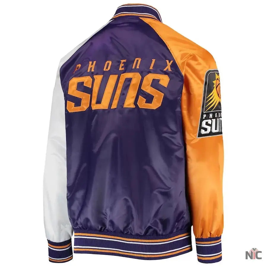 Phoenix Suns Reliever Purple and Orange Satin Jacket