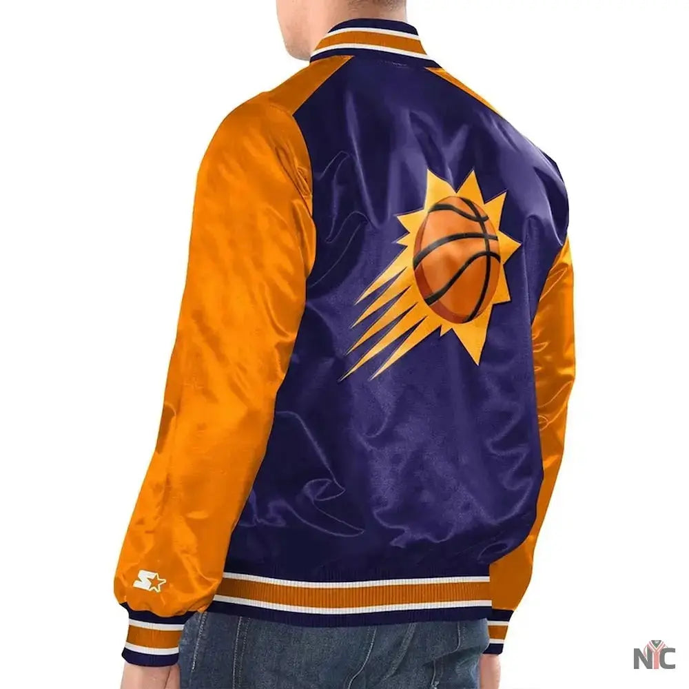 Phoenix Suns Renegade Purple And Orange Satin Jacket