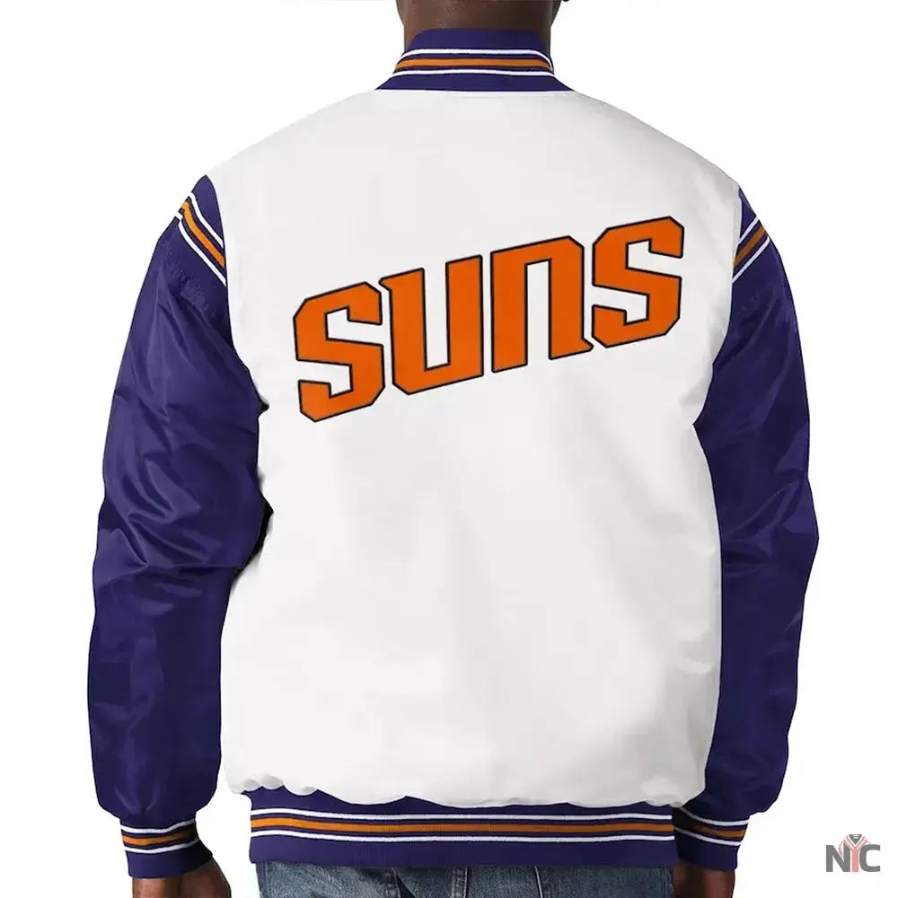 Phoenix Suns White and Purple Renegade Satin Jacket