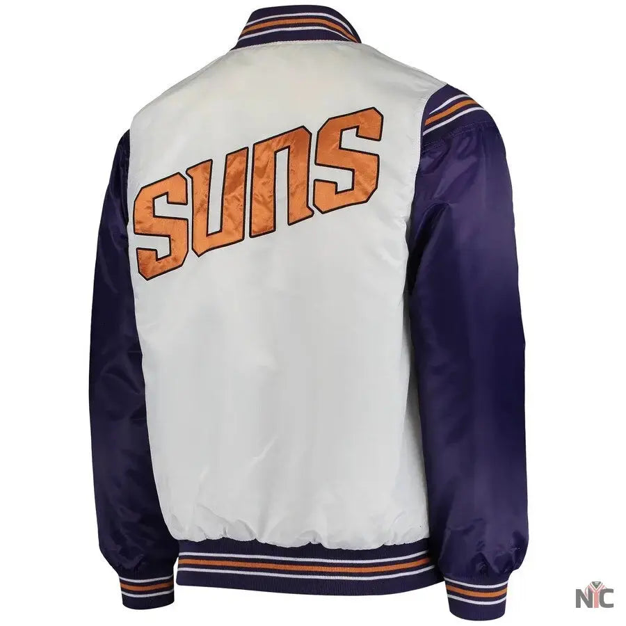 Phoenix Suns White and Purple Renegade Satin Jacket