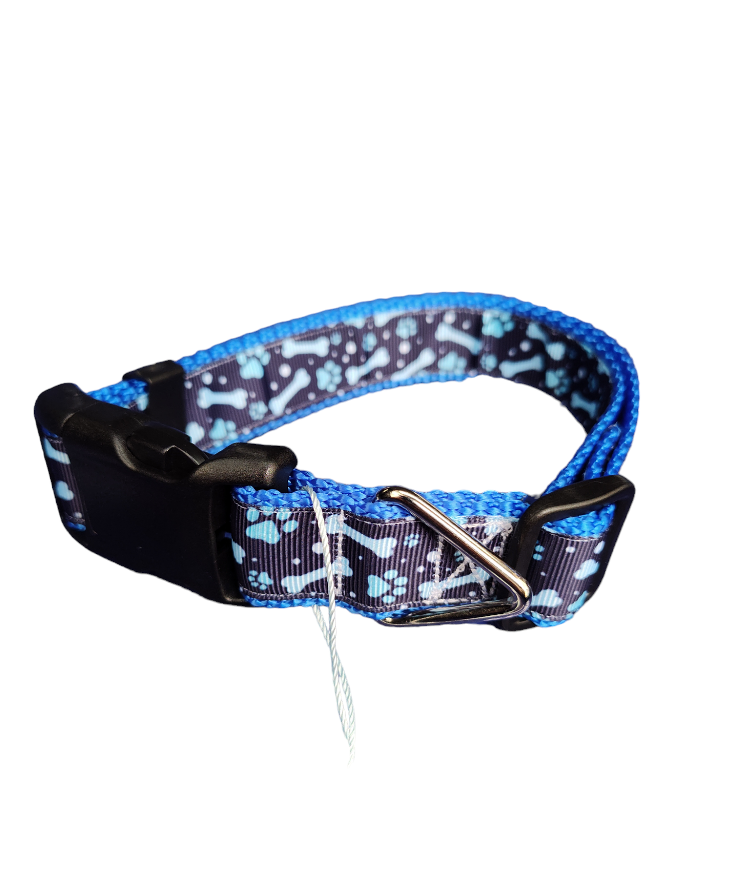 Blue Bones Blue Nylon Dog Collar MD, LG, XL, Leash
