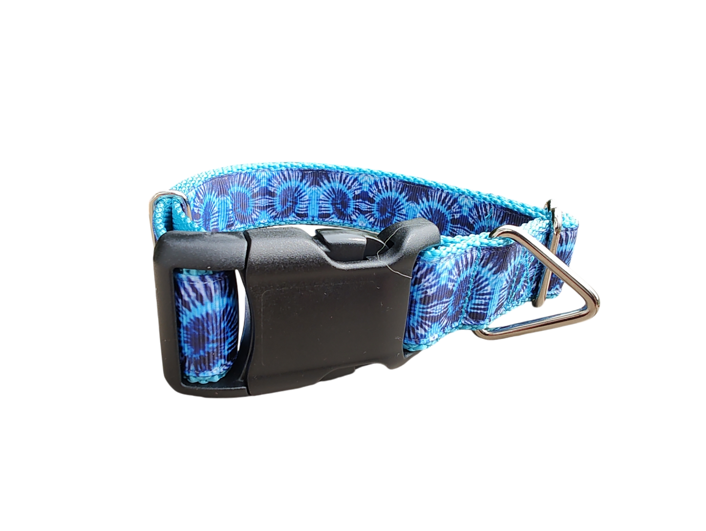 Blue Tie Dye Nylon Dog Collar