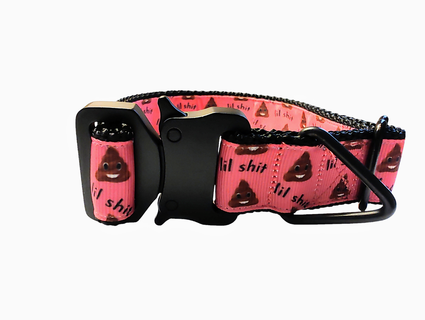 Lil Shit Pink Nylon Dog Collar
