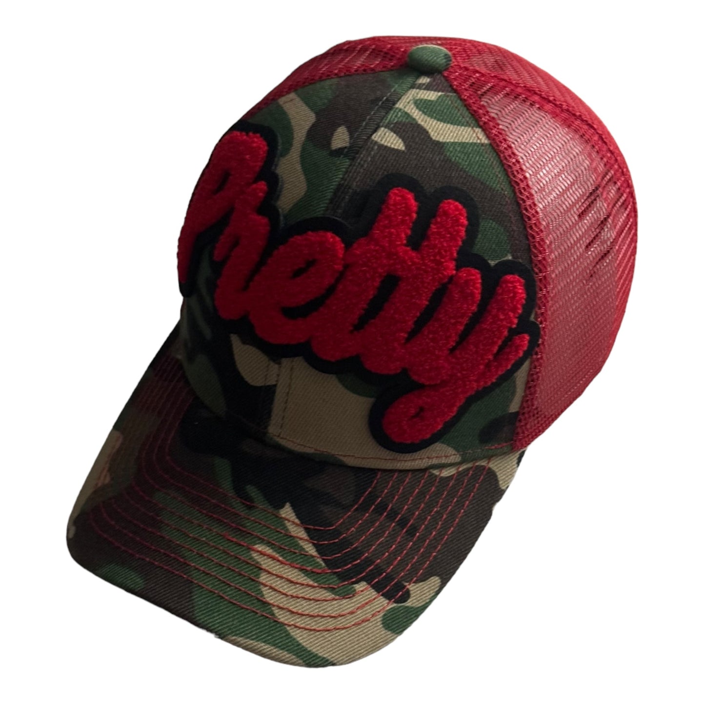Pretty Trucker Hat Camouflage Red Stylish Adjustable Fit