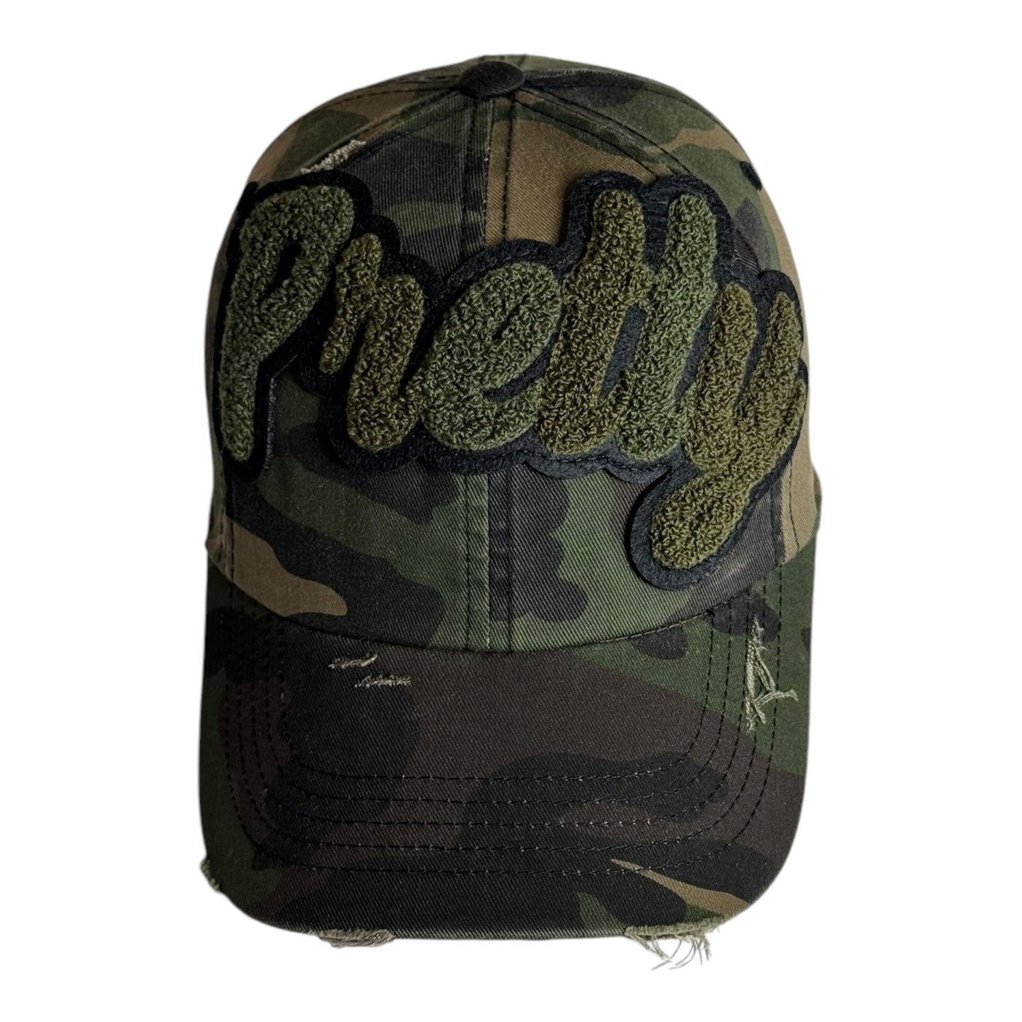 Pretty Dad Hat Camouflage Distressed Adjustable Unisex