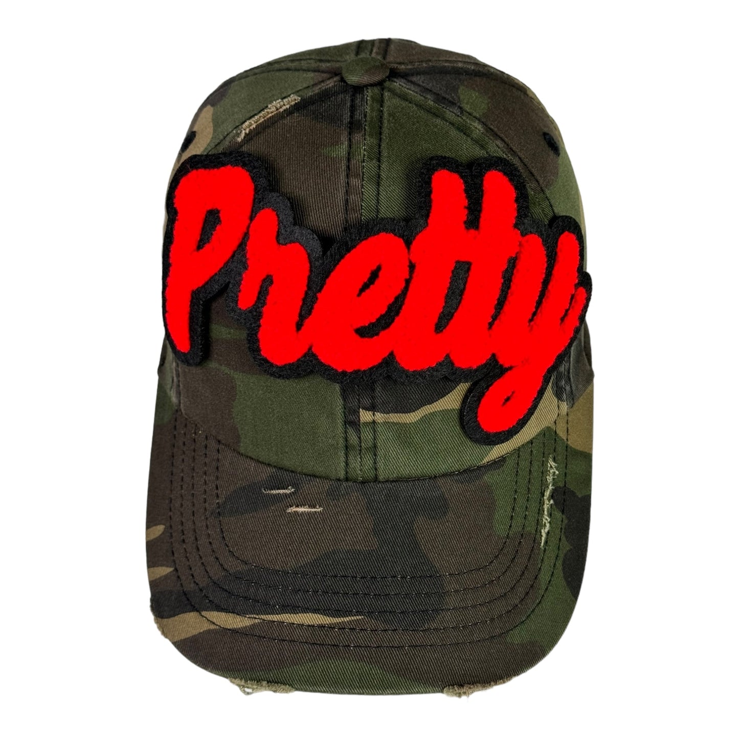 Pretty Dad Hat Camouflage Distressed Adjustable Unisex