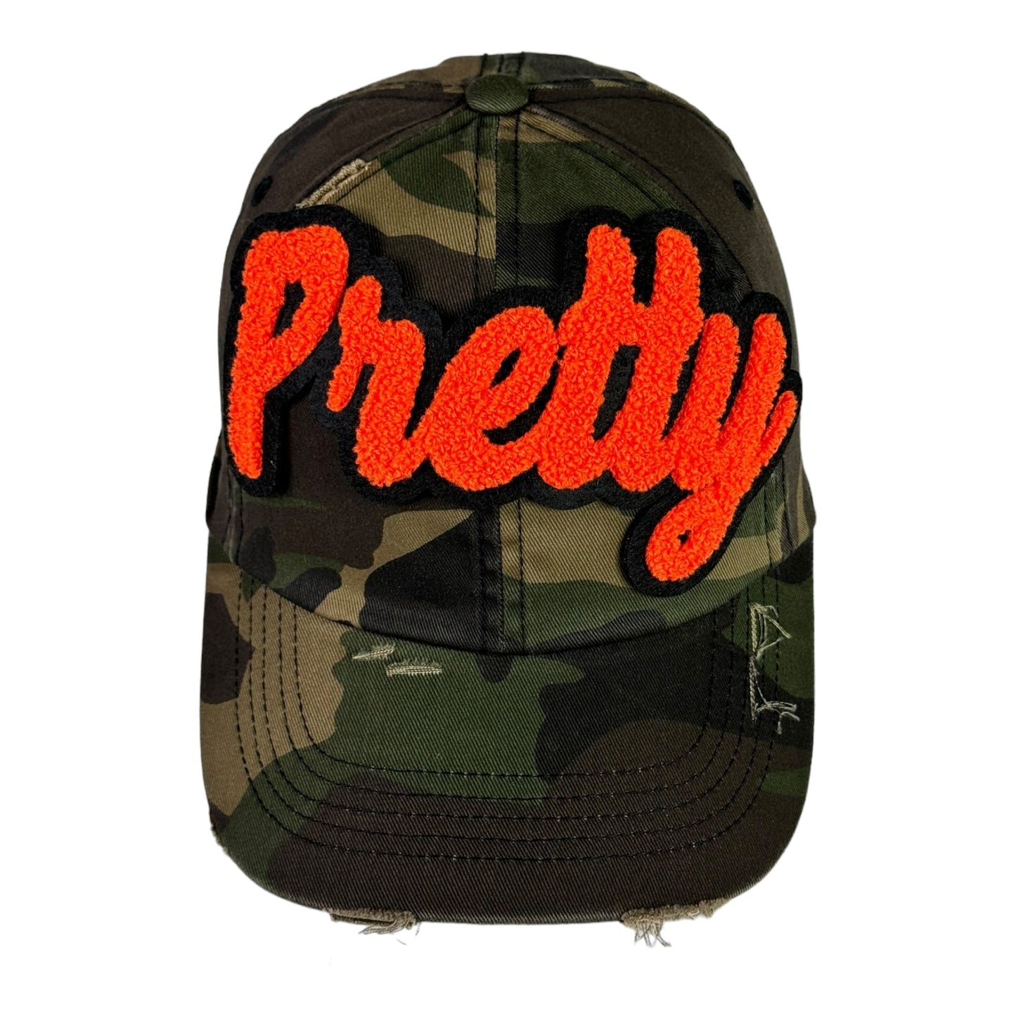 Pretty Dad Hat Camouflage Distressed Adjustable Unisex