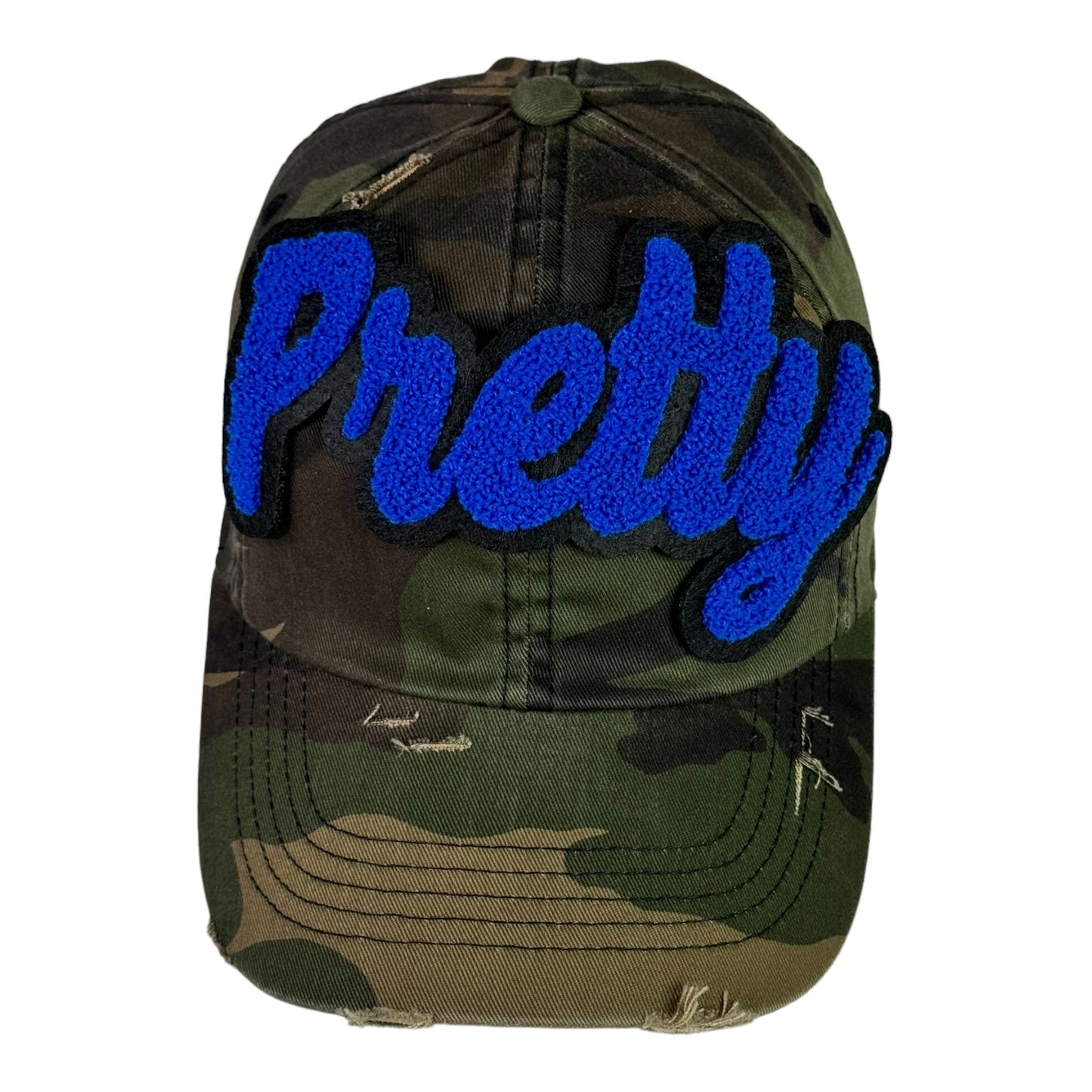 Pretty Dad Hat Camouflage Distressed Adjustable Unisex