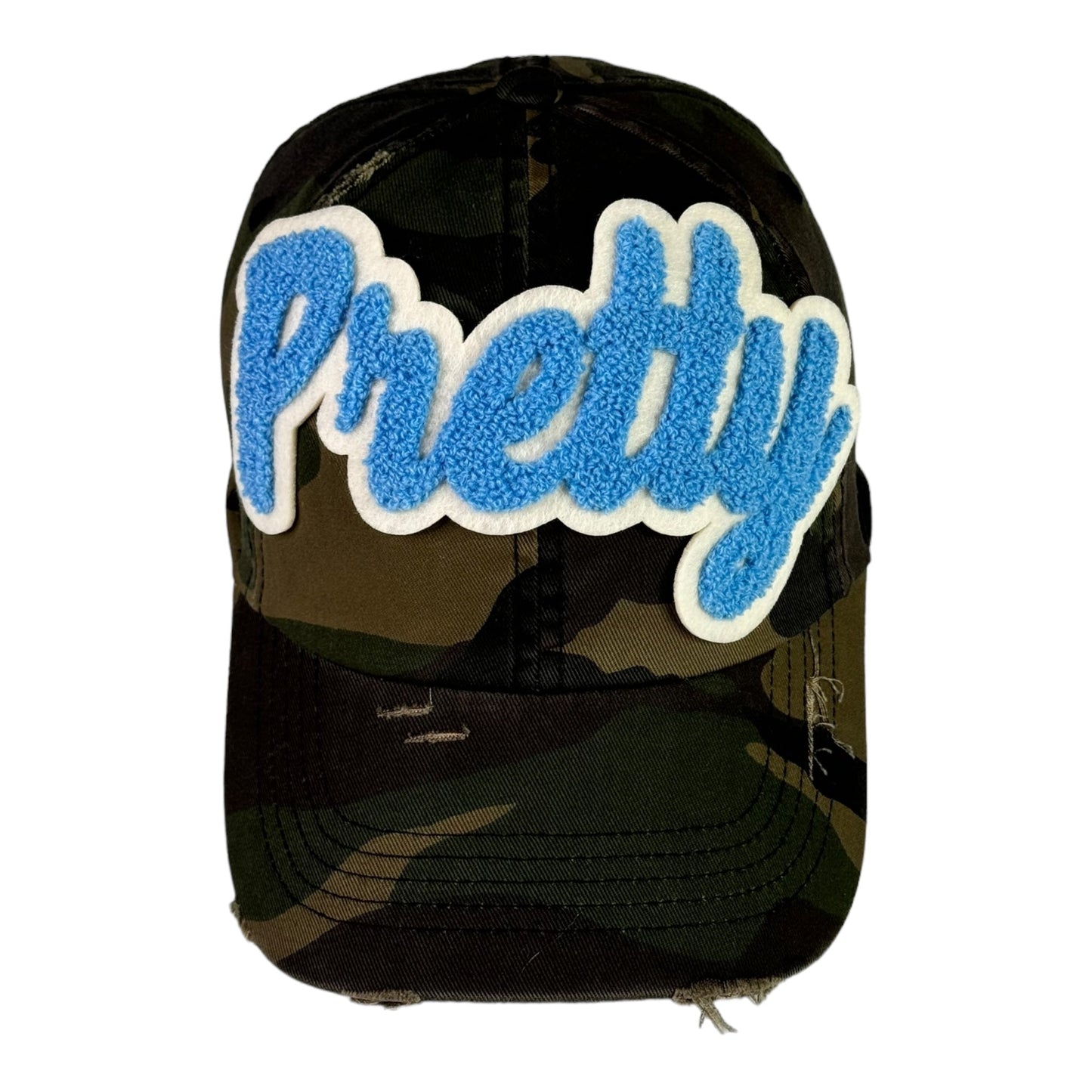Pretty Dad Hat Camouflage Distressed Adjustable Unisex
