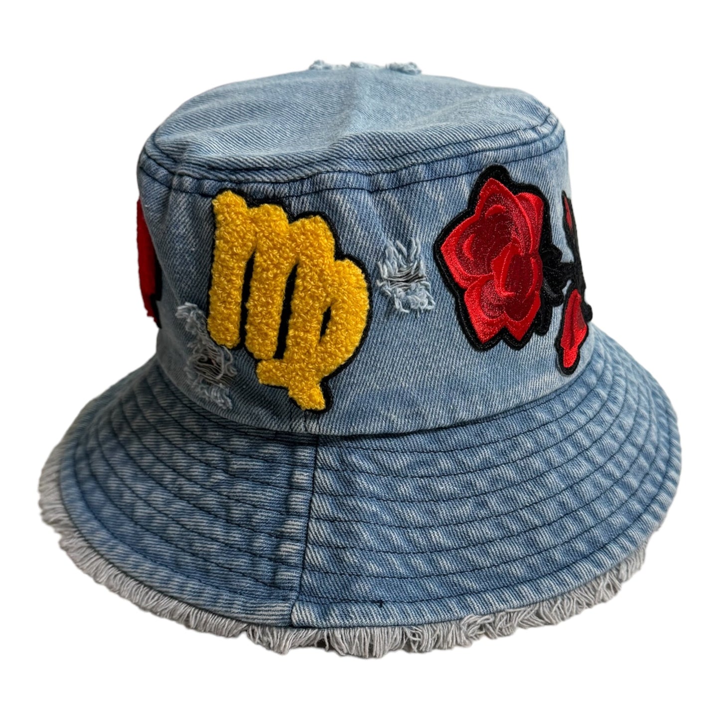 Distressed Denim Virgo Bucket Hat for Stylish Outfits