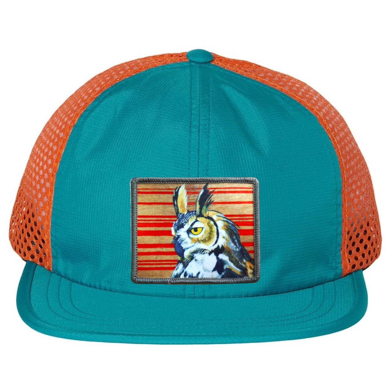 Wide Set Mesh Cap Orange/ Teal