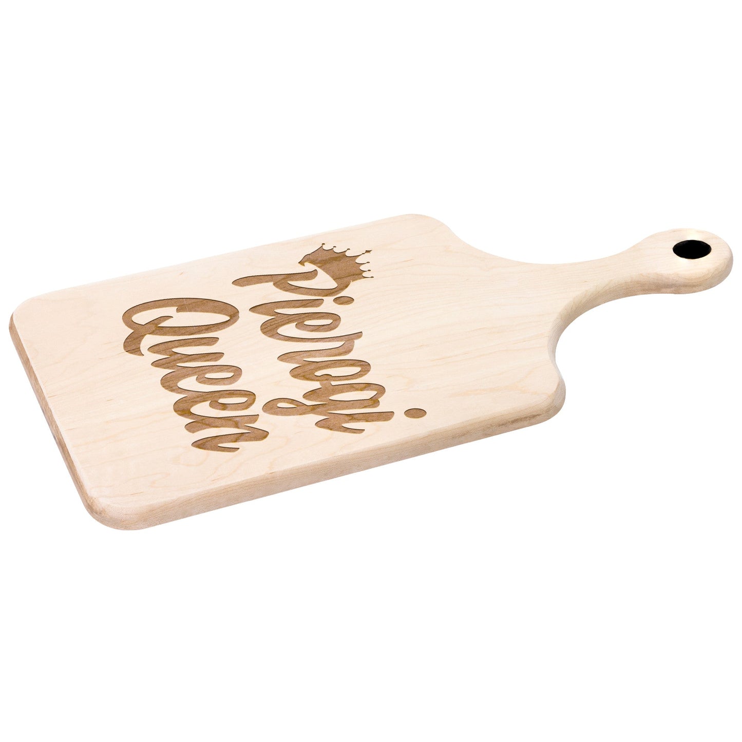Pierogi Queen Hardwood Paddle Cutting Board