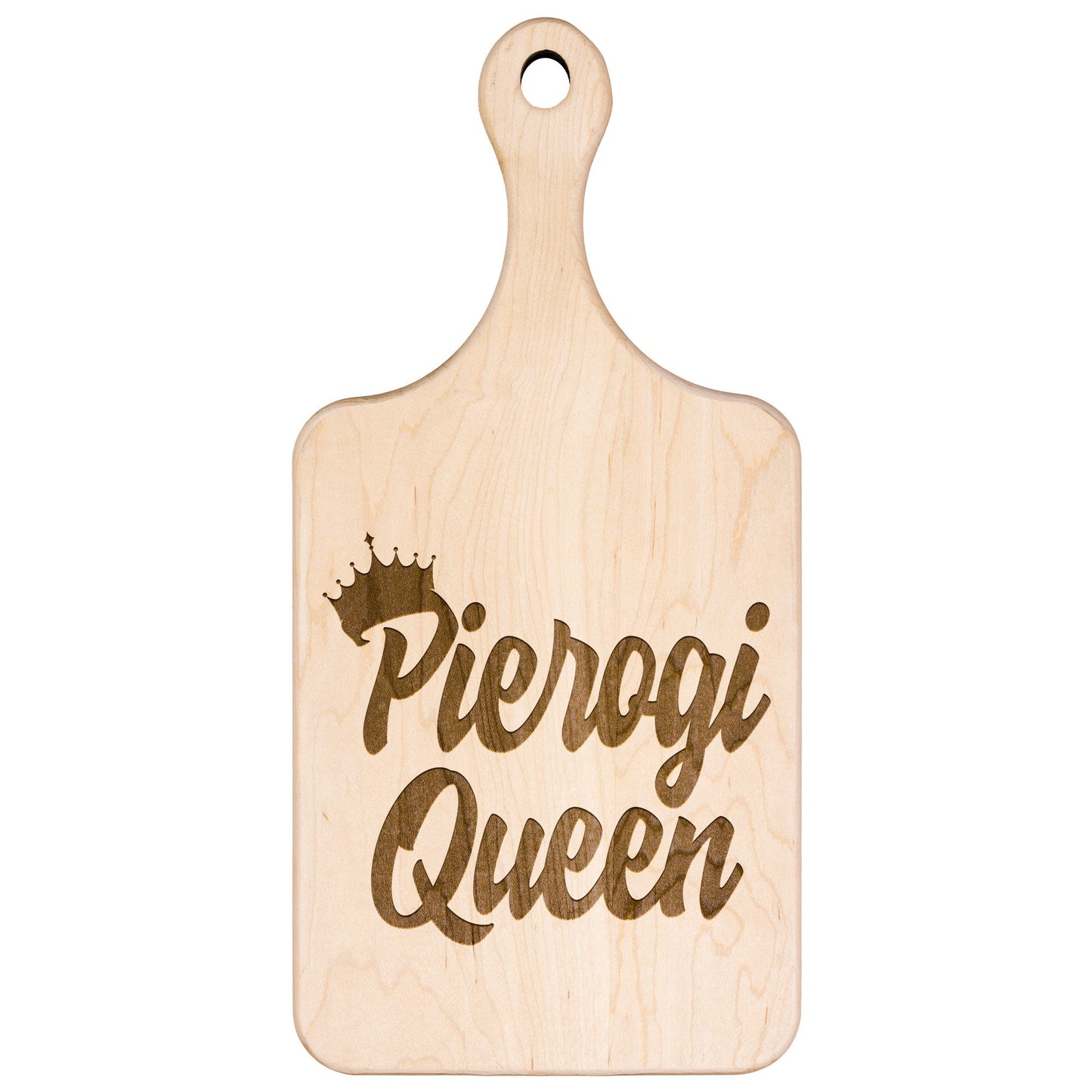 Pierogi Queen Hardwood Paddle Cutting Board