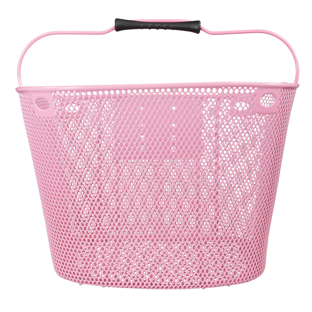 Metal Front Basket with Mesh Bag (BSK-F3) - Pink