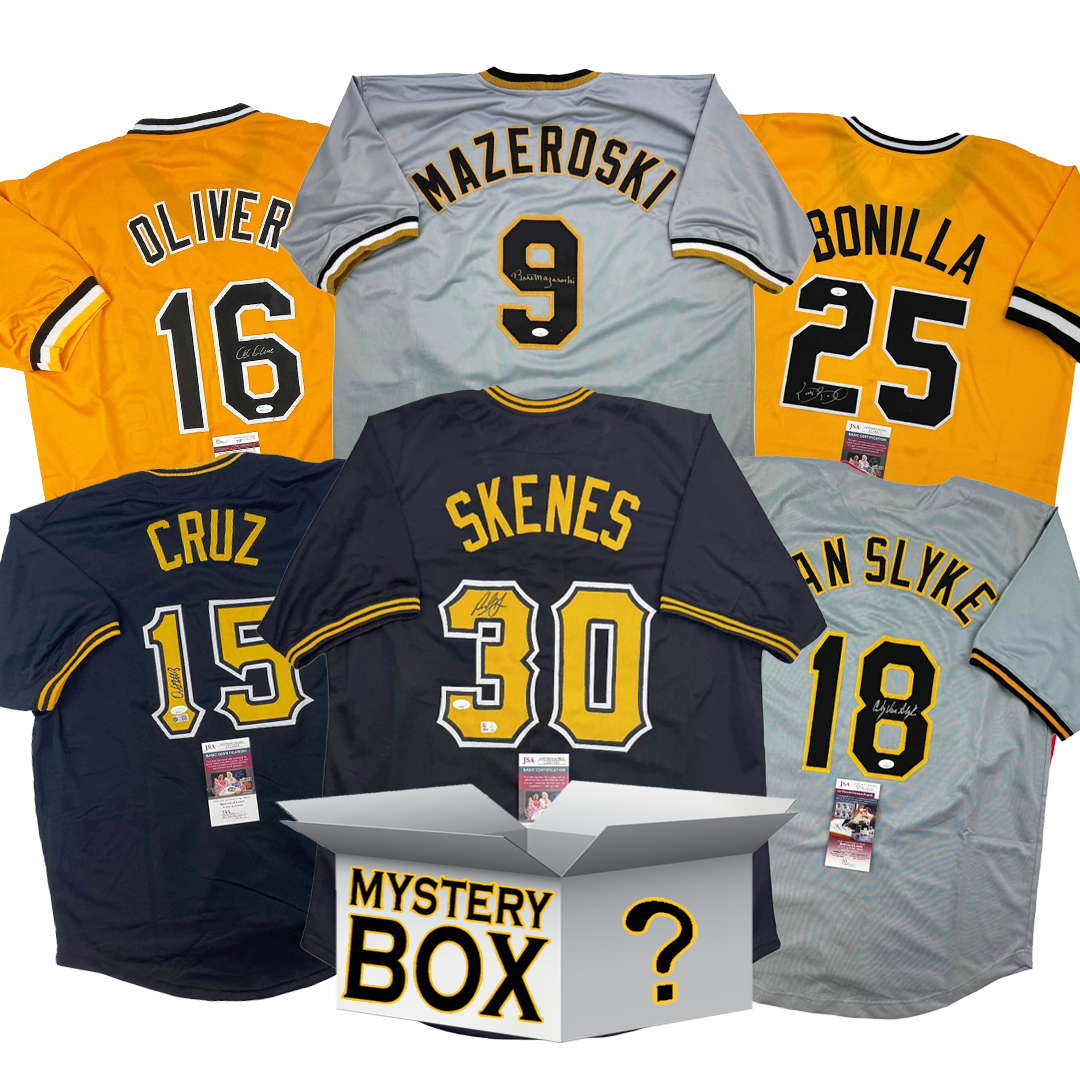 Autographed/Signed Pittsburgh Baseball Jersey Mystery Box with PSA JSA or Beckett COA